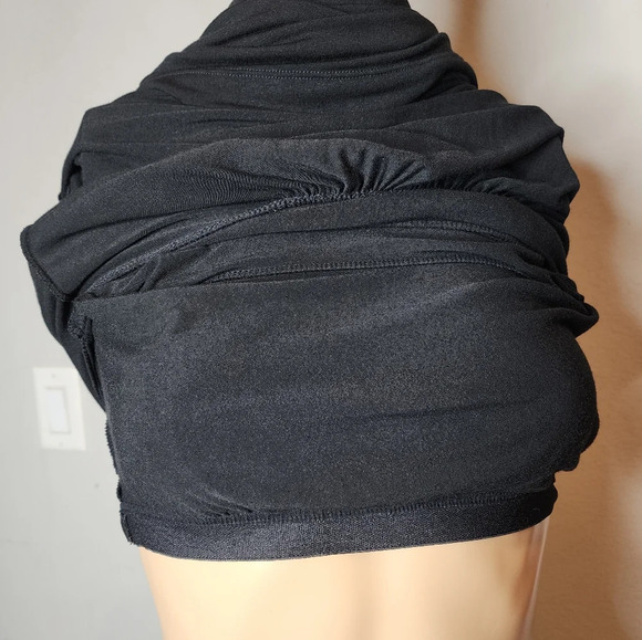 Athleta shelf bra jersey stretch short sleeve gathered dress women's size large - Picture 2 of 11